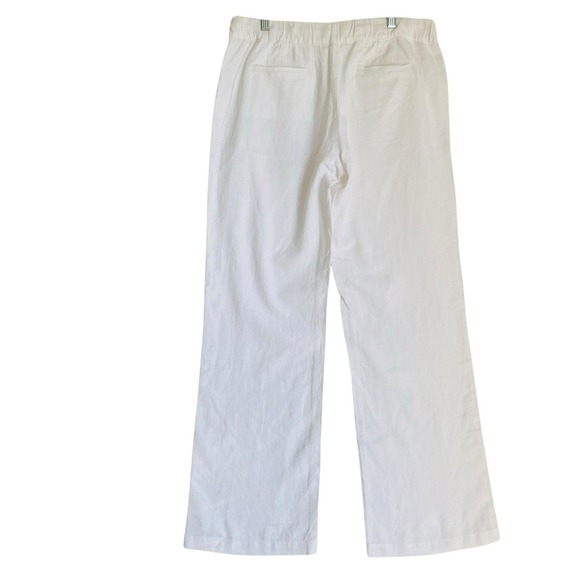 Caslon Linen Pants Sz M White Pull On Elastic Waist Coastal Boho Beach Summery - Picture 2 of 9